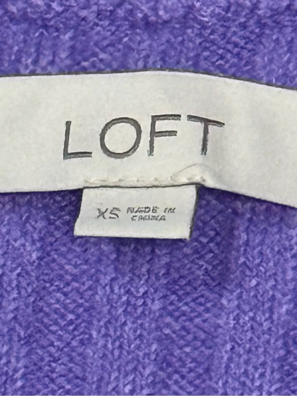 LOFT Violet Ribbed Button-Front Cardigan - Picture 7 of 10